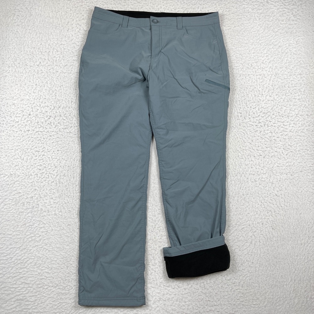 Eddie Bauer Pants Womens 16 Blue Gray Guide Fleece Lined Hiking Outdoor Gorpcore